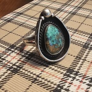 Royton Turqouise Ring Silver and Turquoise Ring Vintage  Jewelry Pre Owned Ring
